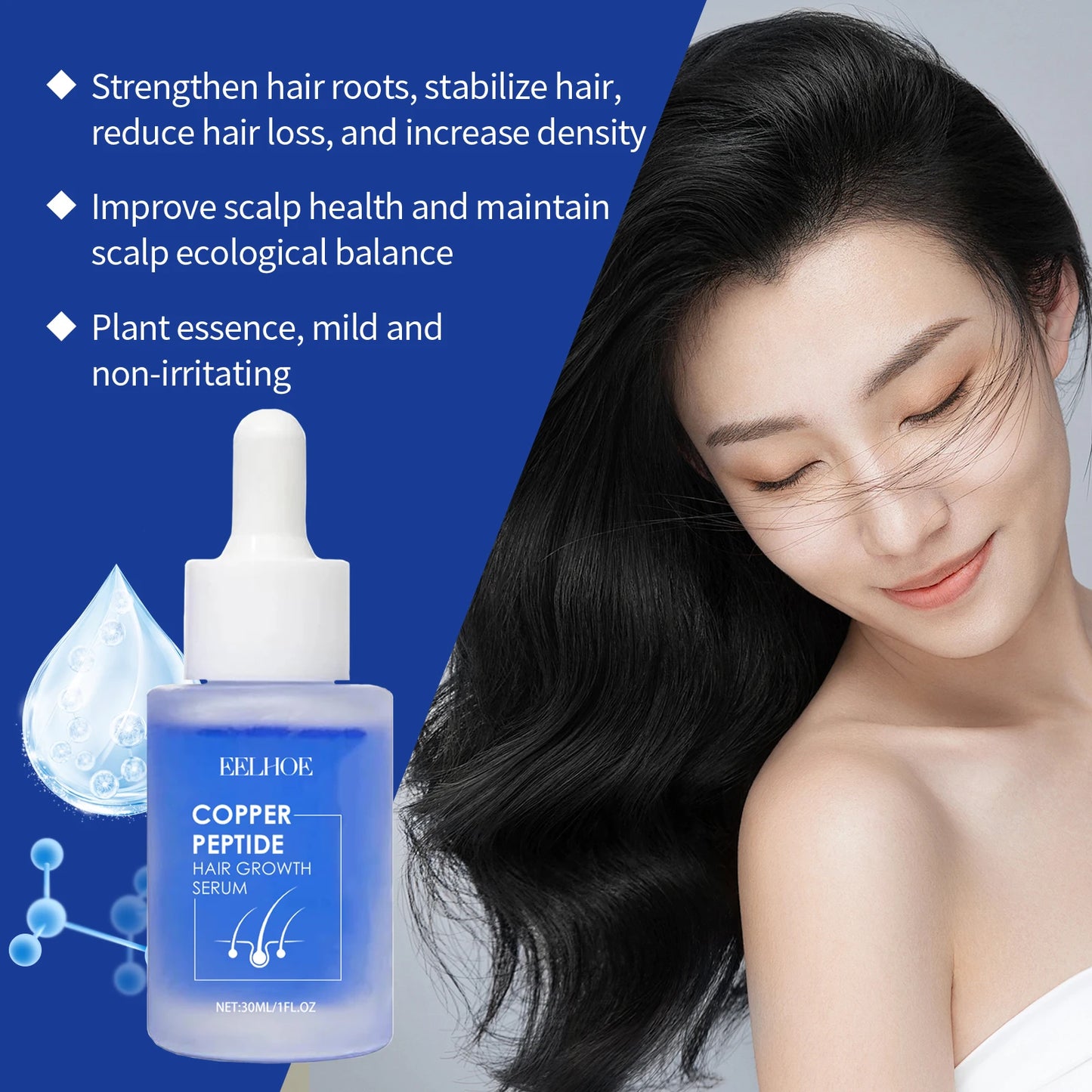 Sérum Peptides de Cuivre Bleu — Activation Croissance Capillaire