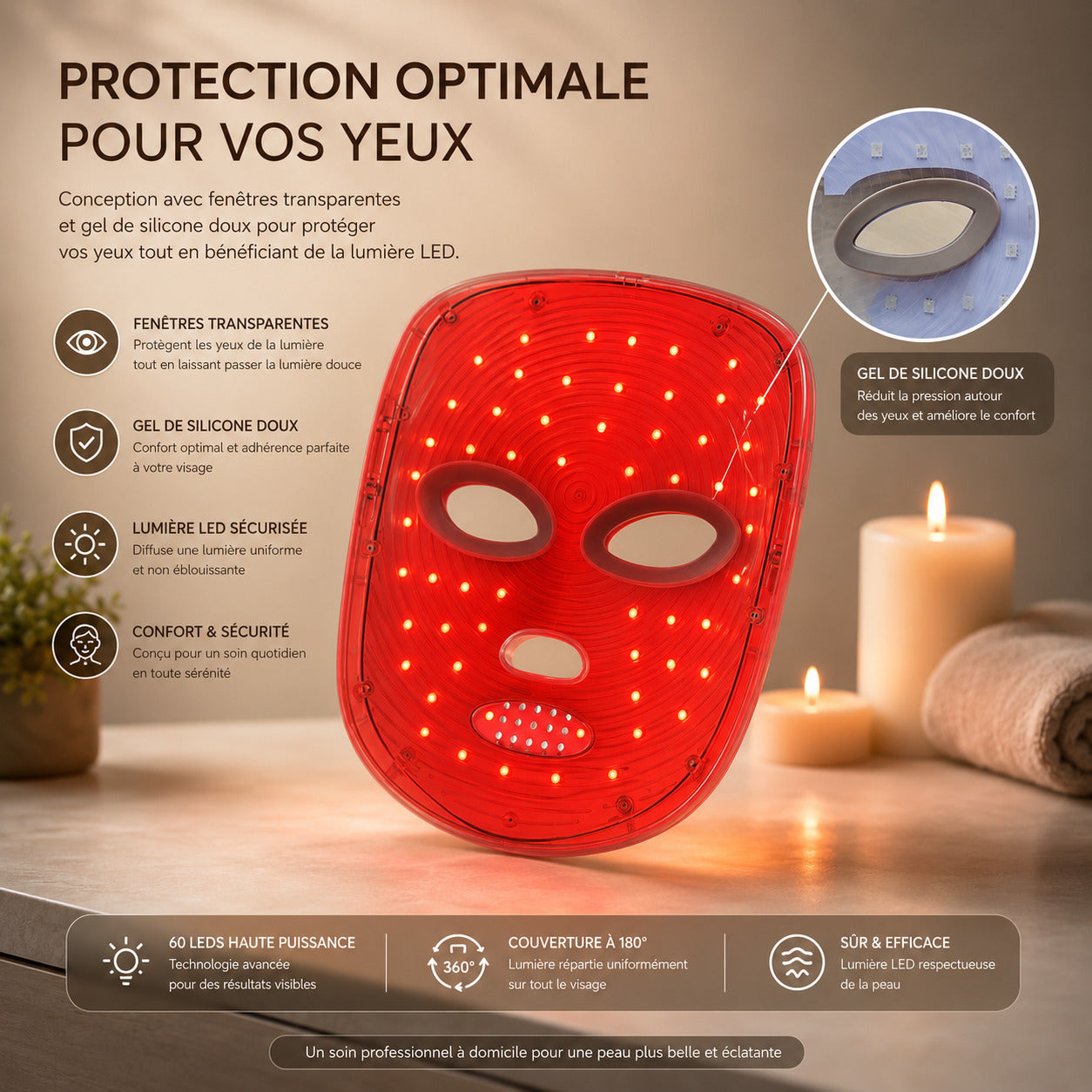 Masque LED LUMÆE – Protection optimale pour vos yeux
