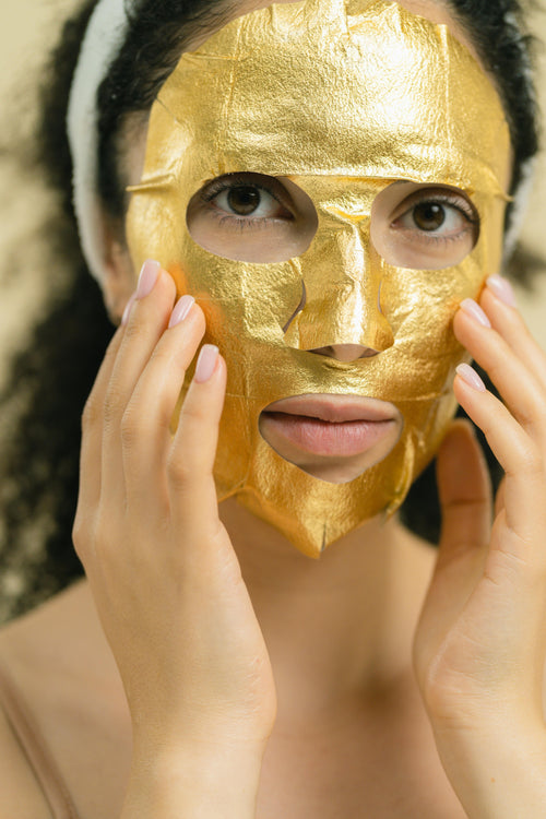 Masque visage doré 24K collagène — soin éclat lumineux LUMÆE